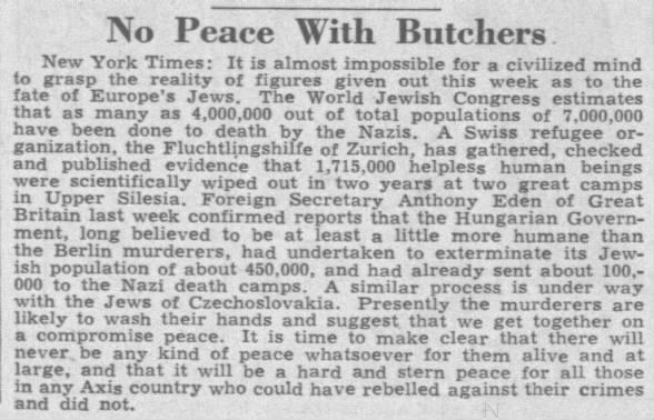 No Peace With Butchers