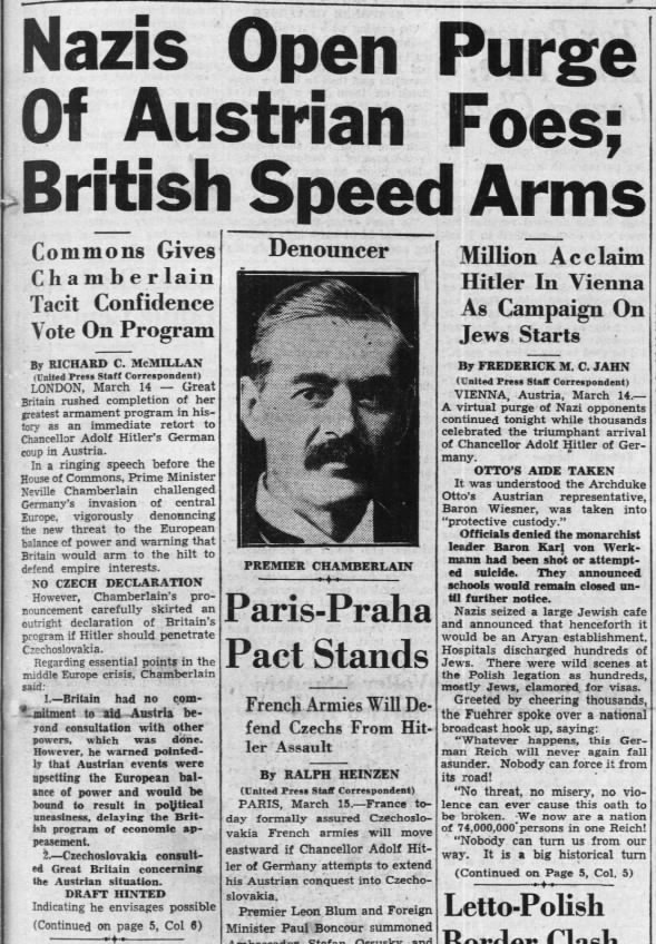 Nazi's Open Purge of Austrian Foes: British Speed Arms