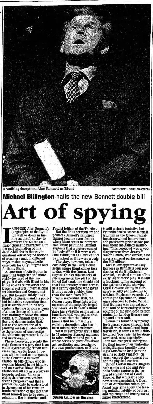 Billington on Single Spies