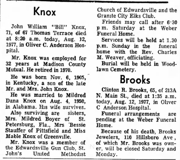 John William Knox Obituary (Aged 71)