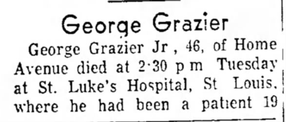 George Grazier Jr. Obituary ( Aged 46) - Part 1 of 2