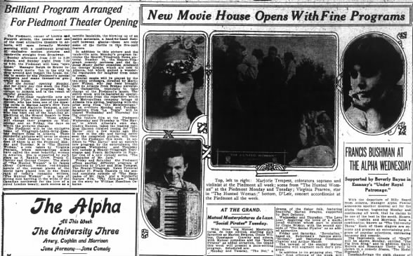 Piedmont theater opening article