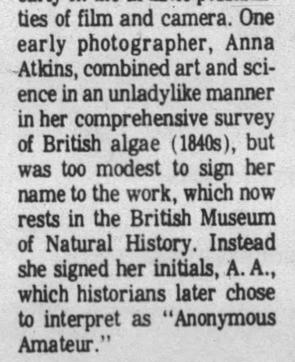Anna Atkins signed work 