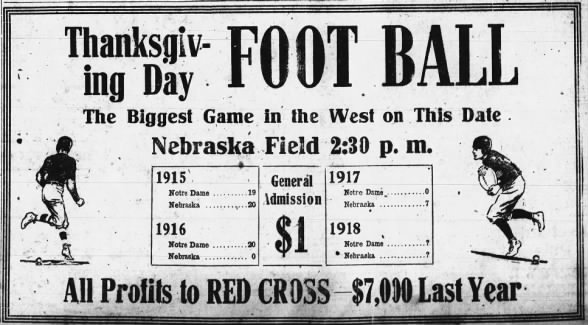 1918 Nebraska-Notre Dame promo
