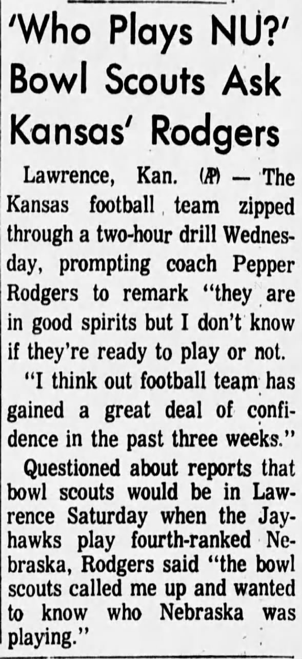 1970.10.14 Kansas practice Wednesday