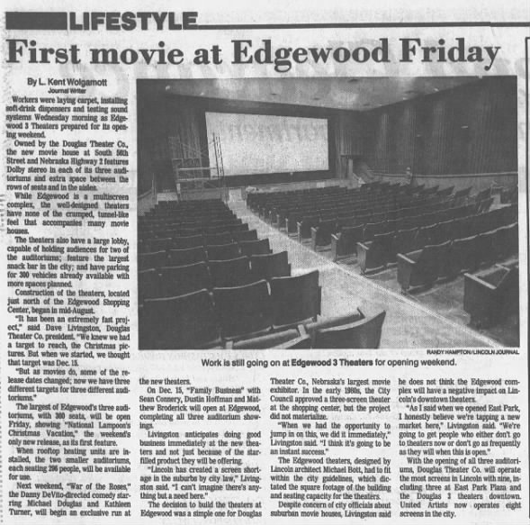 Edgewood theatres openings