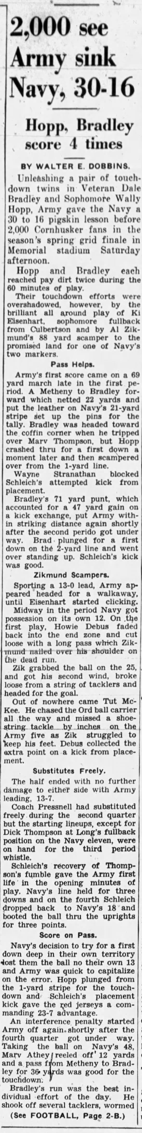 1942 Nebraska spring game LJS1