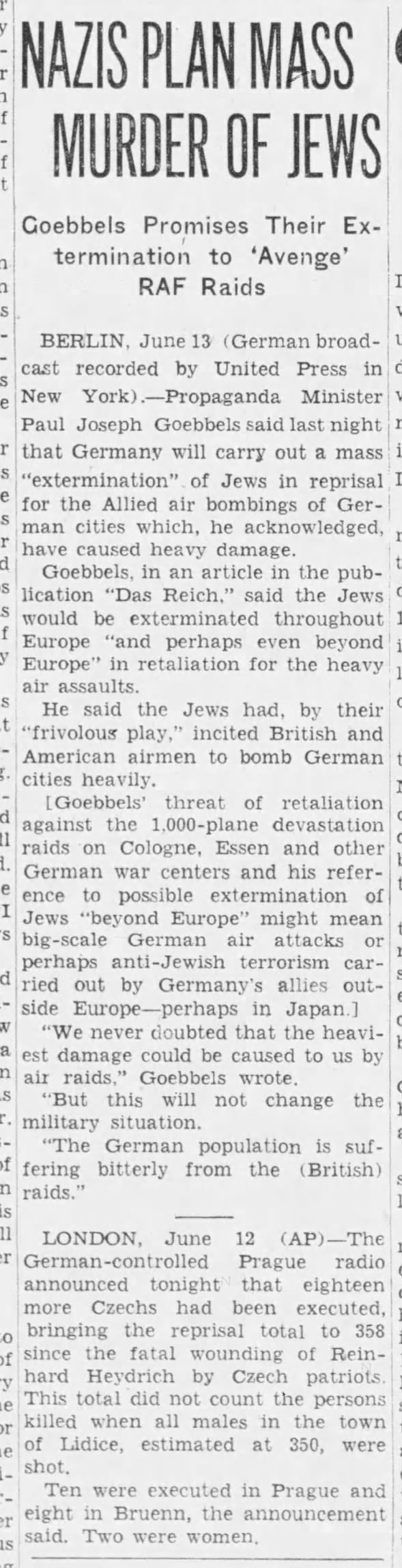 Nazis Plan Mass Murder of Jews