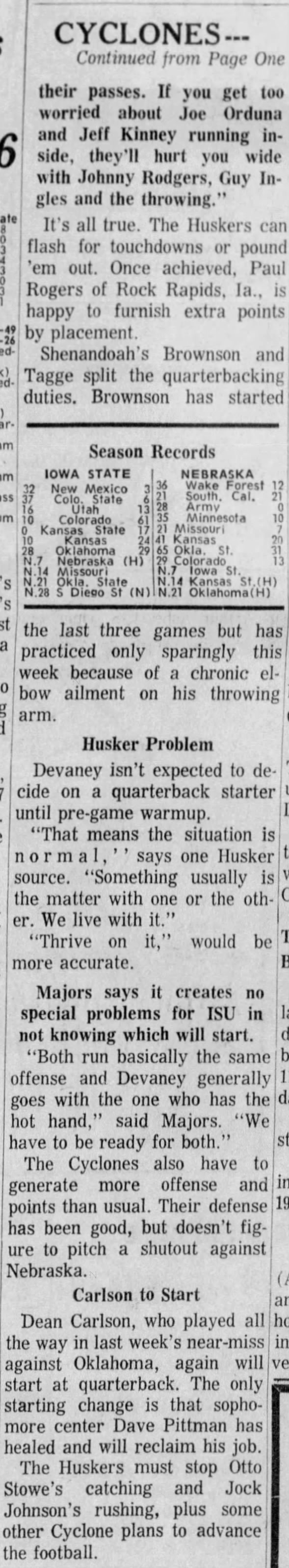 1970.11 Nebraska-ISU gameday, DMR2