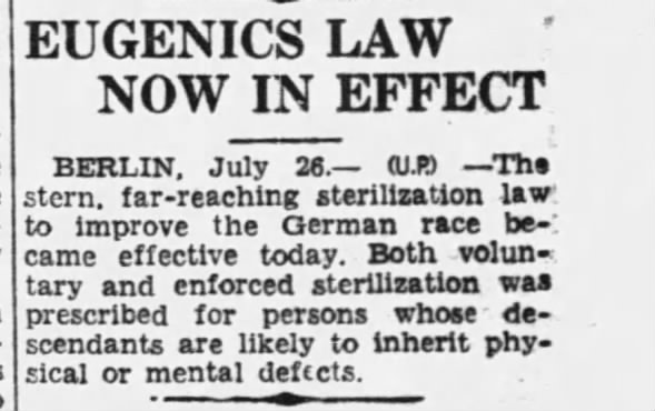 Eugenics Law Now In Effect