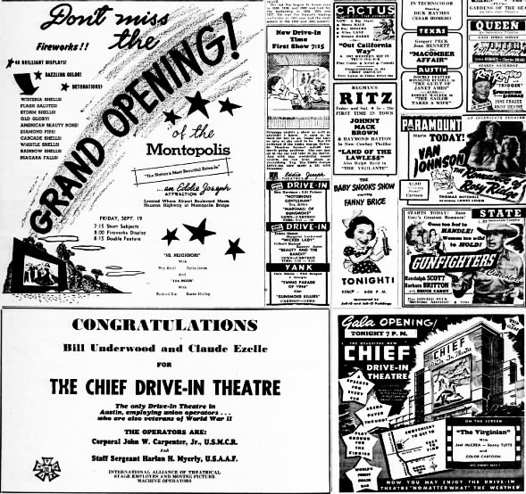Chief and Montopolis drive-in theatres openings