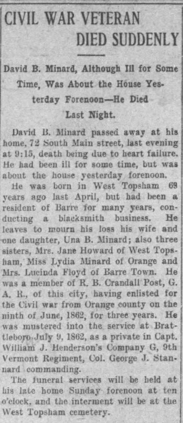 Obituary for David B. Minard