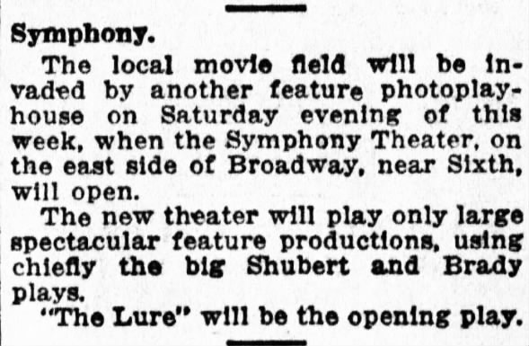 Symphony theatre opening