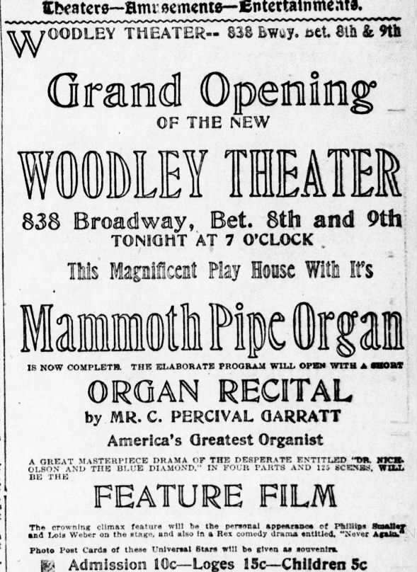 Woodley Theater opening