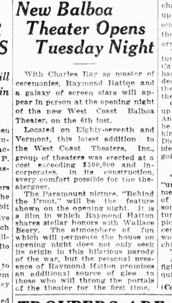 Balboa theatre opening