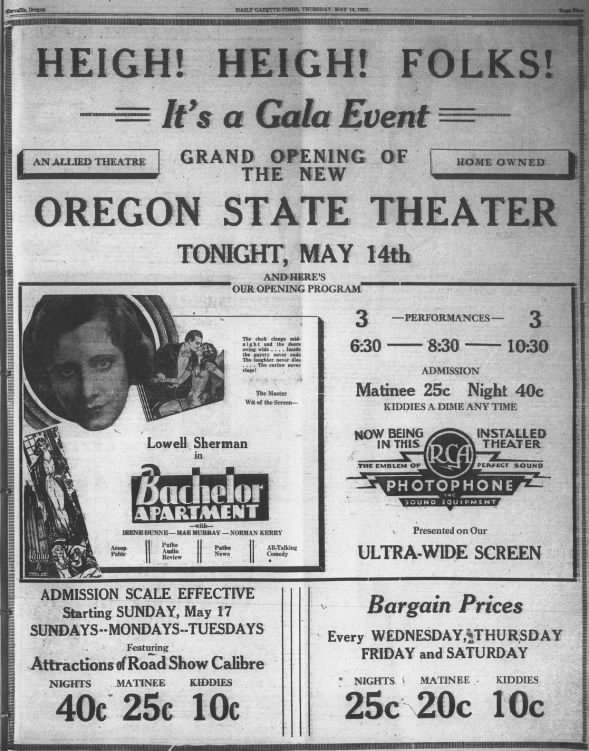 Oregon State Theatre opening