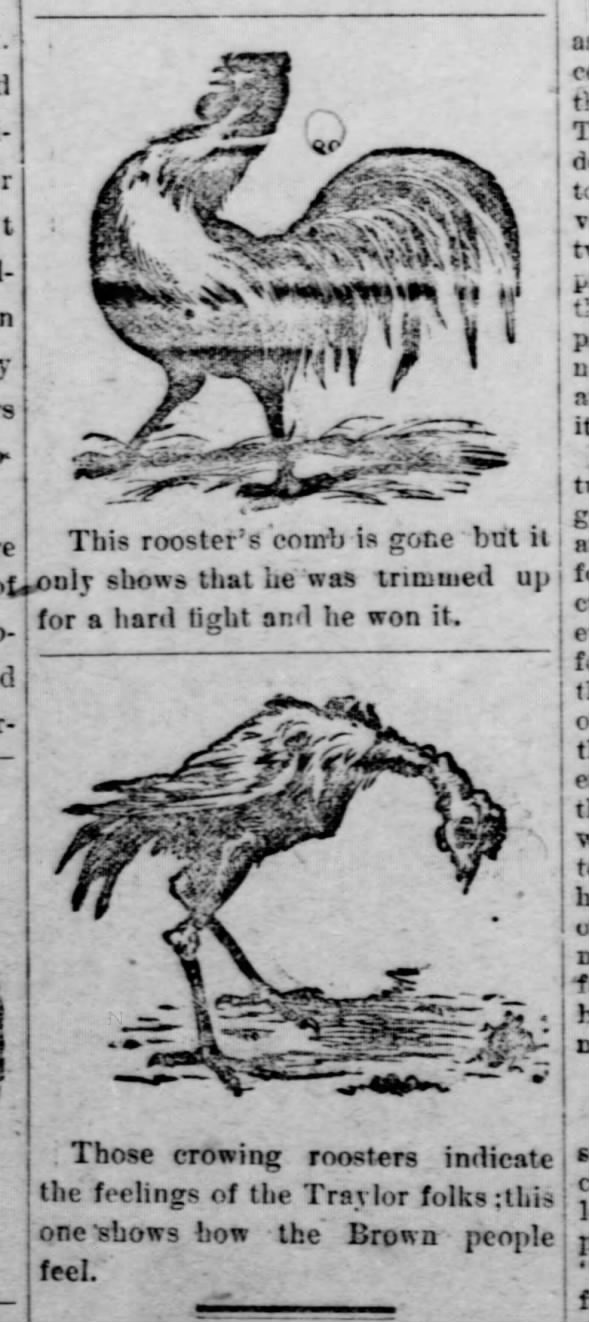 1896 Political Cartoon re Traylor Sheriff Race
