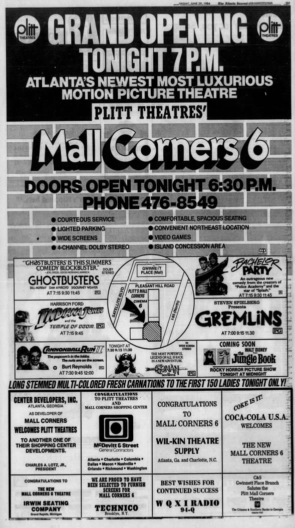 Plitt mall corners 6 opening