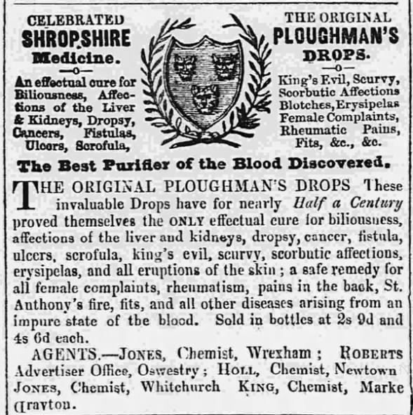 Celebrated Shropshire Medicine. [...] The Original Ploughman's Drops.