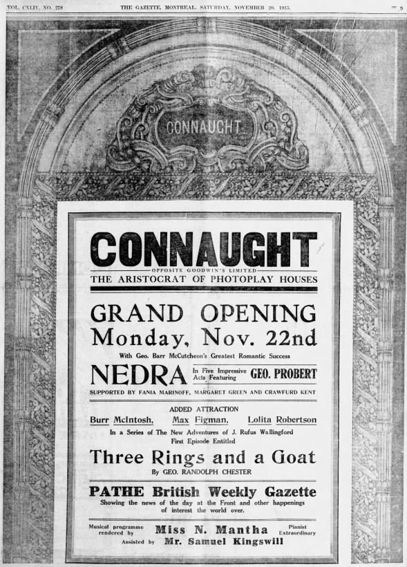 Connaught theatre opening