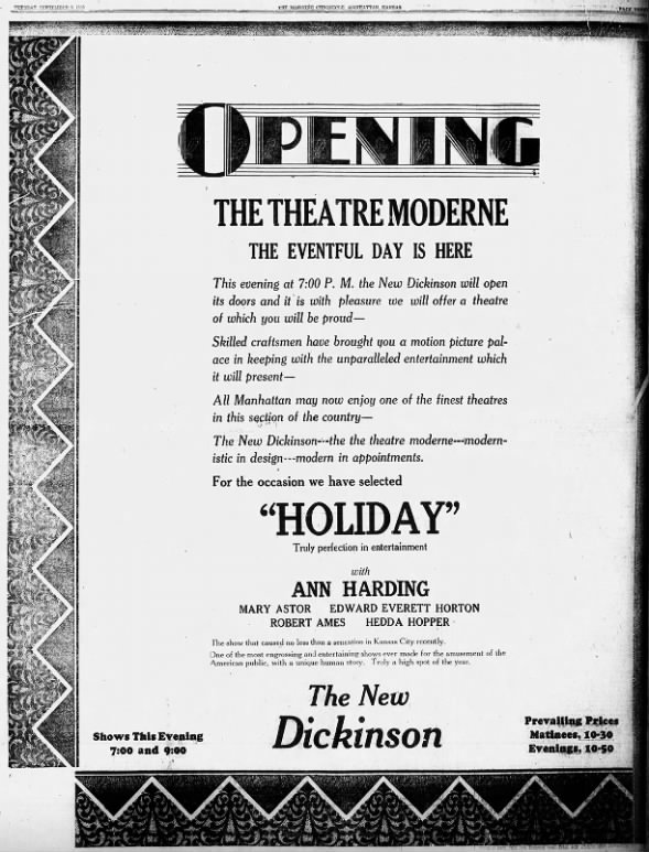 Dickinson theatre opening