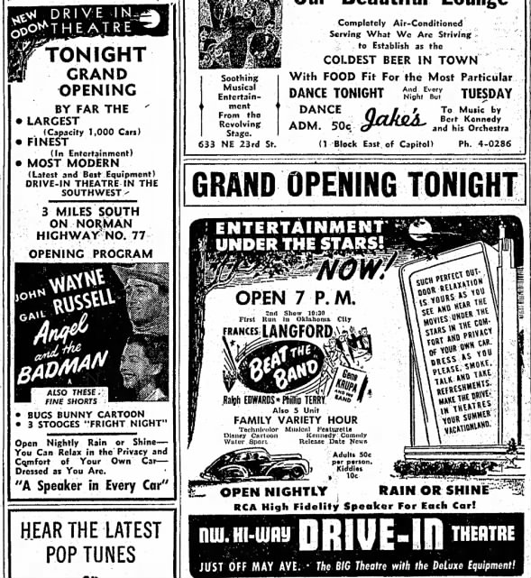 Northwest Highway and Odom Drive-Ins opening