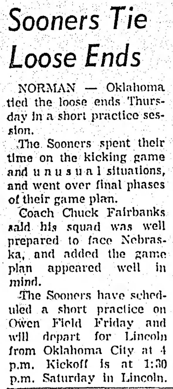 1970.11.19 Oklahoma practice Thursday