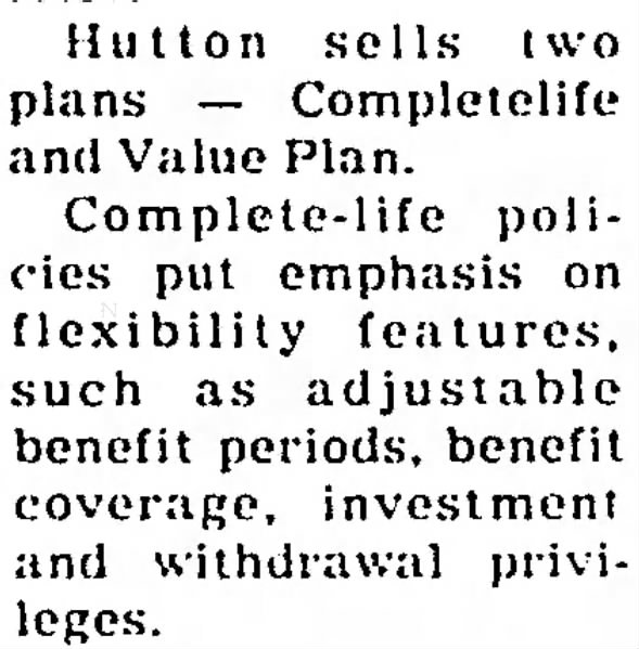 EF Hutton - 1st Seller of 