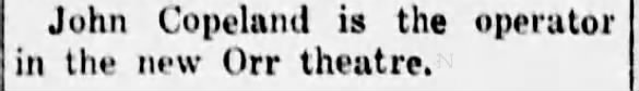 First mention of the Orr theatre in Fowlerville