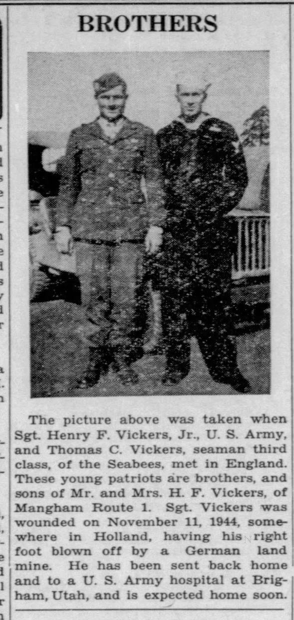Sgt. Henry F. Vickers and Thomas C. Vickers