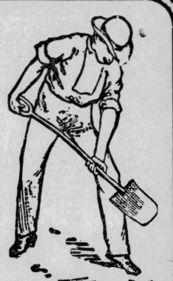 Kansas farmer with a shovel