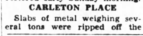  - I CARLETON FLACK Slabs of metal weighing...