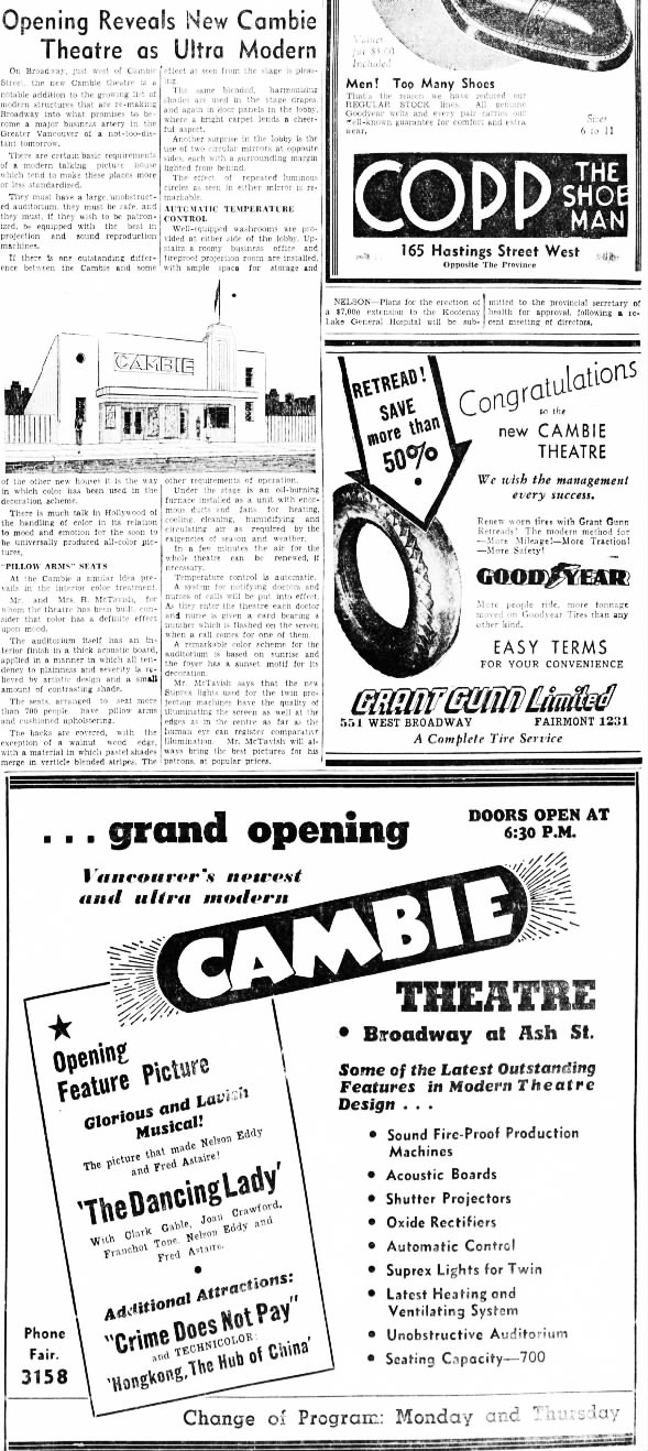 Cambie Theatre opening