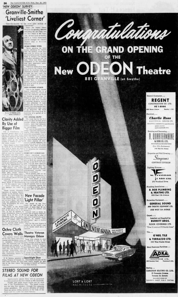 Odeon Theatre opening