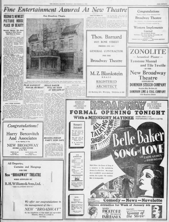 Broadway Theatre opening