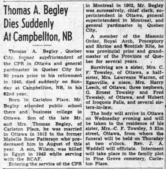  - Thomas A Begley Dies Suddenly Af Campbellfon,...