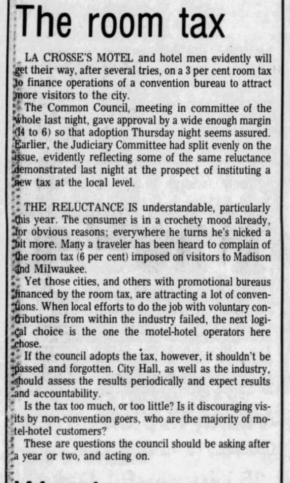 1975-03 Room Tax Editorial