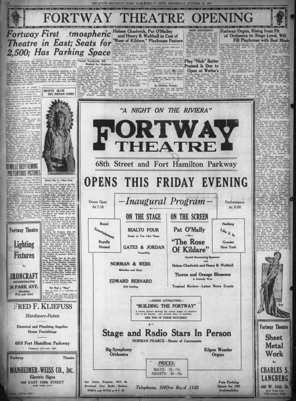 Fortway theatre opening