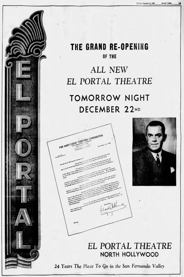 El Portal theatre opening