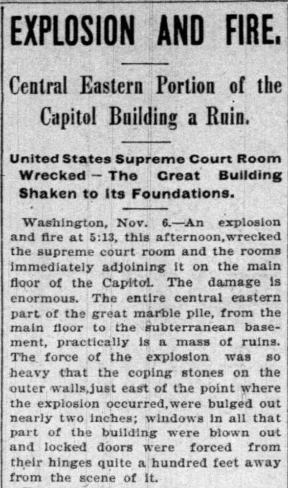 White House Explosion November 1898