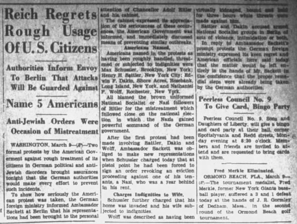 Reich Regrets Rough Usage of U.S. Citizens