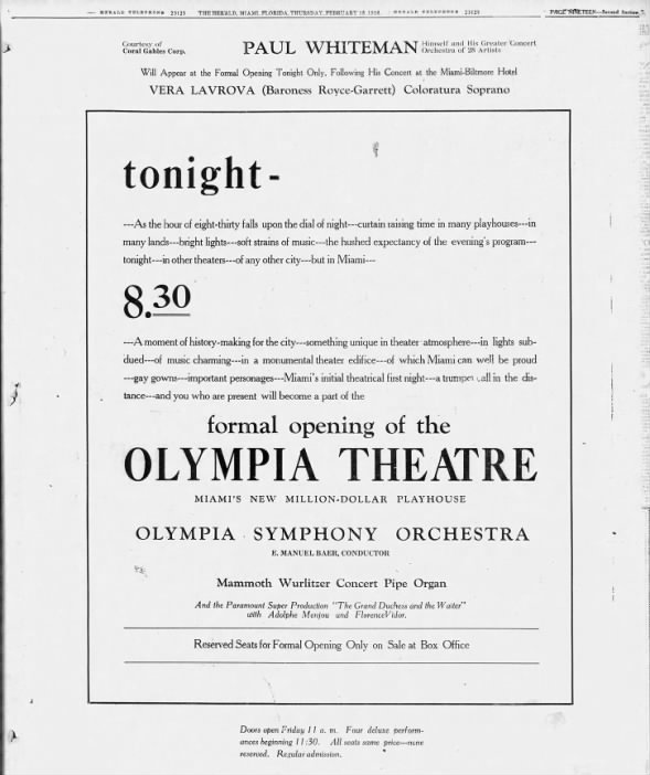 Olympia theatre opening