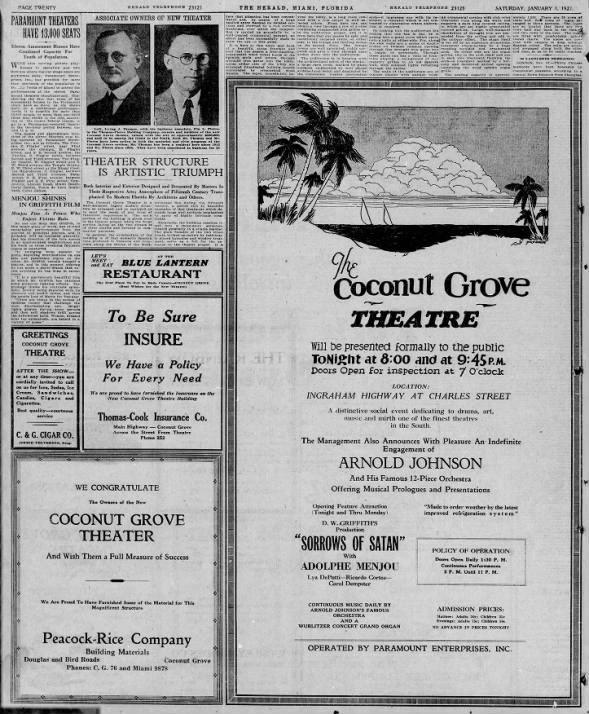 Coconut Grove theatre opening