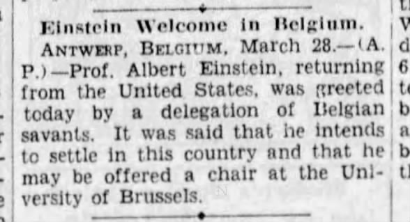 Einstein Welcome in Belgium