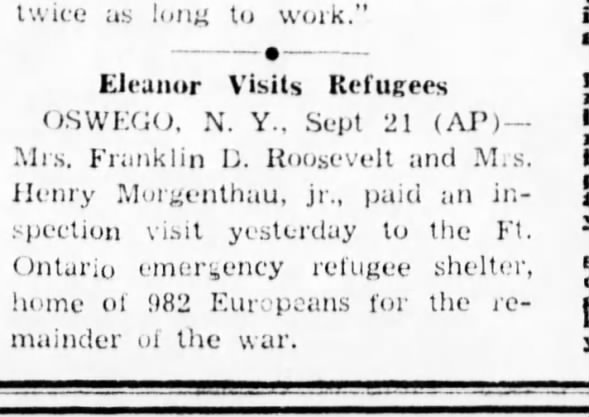 Eleanor Visits Refugees