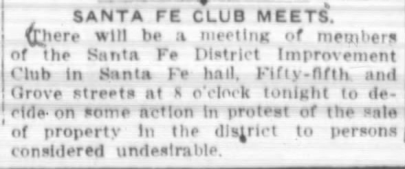 SANTA FE CLUB MEETS
persons considered undesirable