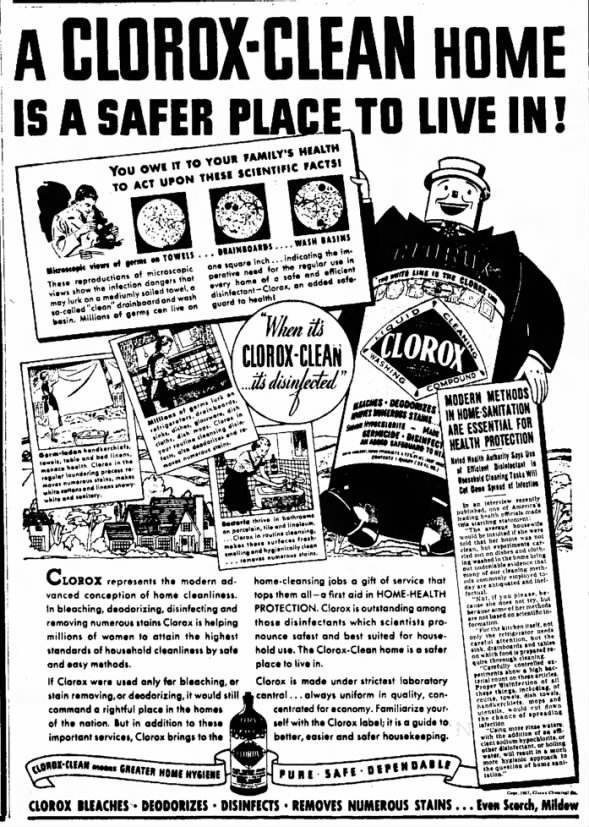 Clorox advertisement - 1937