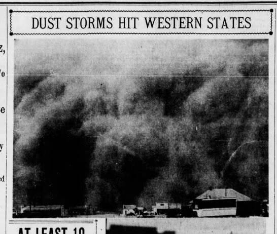 "Dust Storms Hit Western States" - 