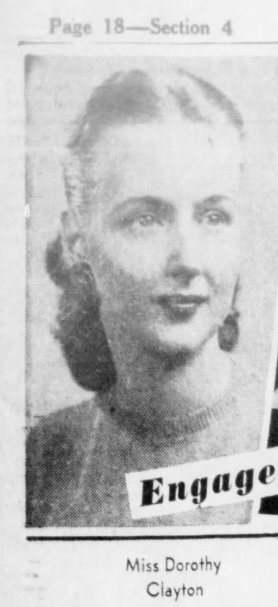 Dorothy Clayton engagement photo 1949 Cincinnati enquirer