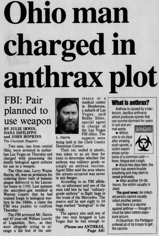 Pre-9/11 Terrorism, Biological Warfare, Anthrax - 